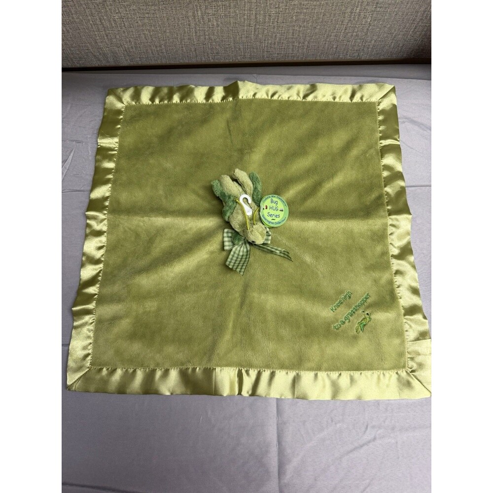Bearington Collection Baby Lovey Blanket Green Grasshopper Rare